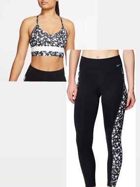 Nike Indy Sports Bra & Leggings Set Daisy Floral print size M bra/ S bottom